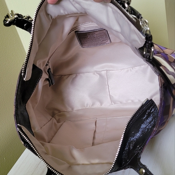 COACH MADISON CHAINLINK EAST MEET WEST BAG PURPLE MULTI #15549 - Picture 11 of 16